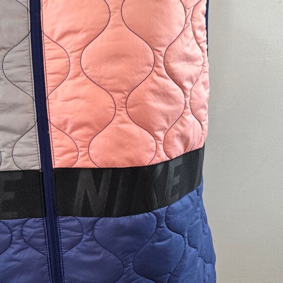 NIKE Aerolayer Multi Running Vest Colorblock Quilted Mock Neck Full Zip Medium M - Picture 3 of 8
